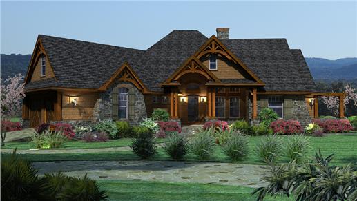 Texas Living Style Ranch Plan 117-1092